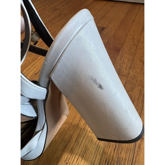 Franco Sarto Womens Damalis Faux Leather Open Toe Heels Beige size 8 - Picture 5 of 7